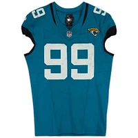 Jeremiah Ledbetter Jacksonville Jaguars Game-Used #99 Teal Jersey vs. Baltimore Ravens on December 17, 2023