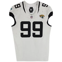 Jeremiah Ledbetter Jacksonville Jaguars Game-Used #99 White Nike Jersey vs. Buffalo Bills on September 23, 2024