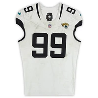 Jeremiah Ledbetter Jacksonville Jaguars Game-Used #99 White Nike Jersey vs. Las Vegas Raiders on December 22, 2024