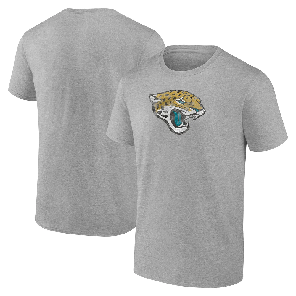 T-shirt gris à logo rétro vieilli des Jaguars de Jacksonville Fanatics pour hommes