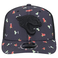 Men's New Era  Navy/Black Jacksonville Jaguars Adventure Drinks Pattern 9SEVENTY Stretch-Snap Hat
