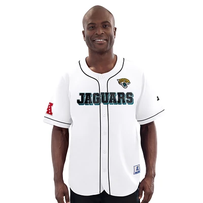 Men's Starter  White Jacksonville Jaguars Relay Full-Button Baseball Jersey