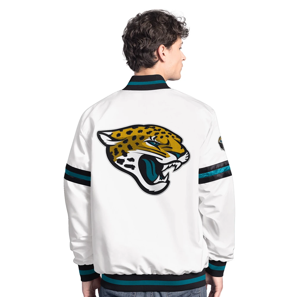 Veste universitaire blanche à boutons-pression Jacksonville Jaguars Scout pour homme