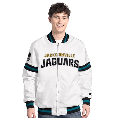 Veste universitaire blanche à boutons-pression Jacksonville Jaguars Scout pour homme