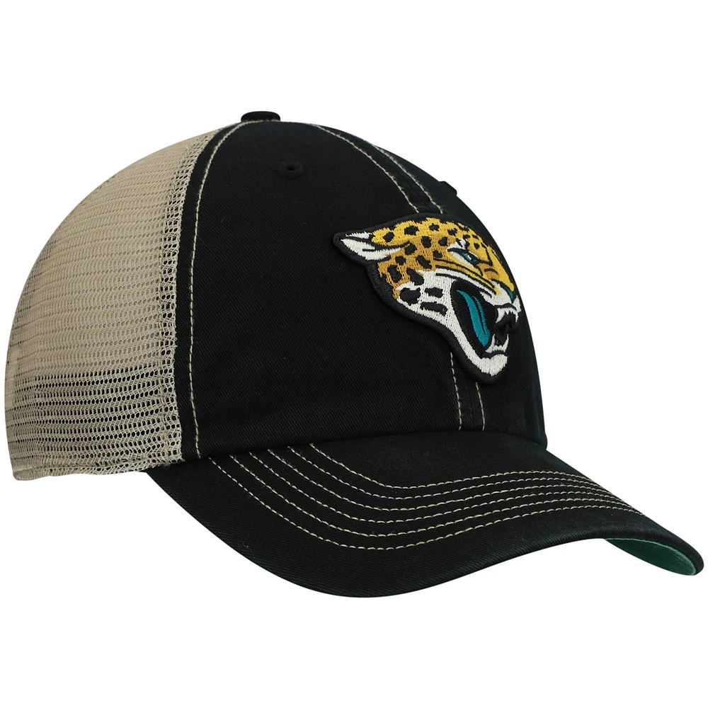 Men's '47 Black/Natural Jacksonville Jaguars Trawler Trucker Clean Up Snapback Hat