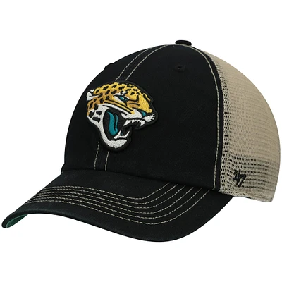 Casquette Snapback pour homme '47 Noir/Naturel Jacksonville Jaguars Trawler Trucker Clean Up