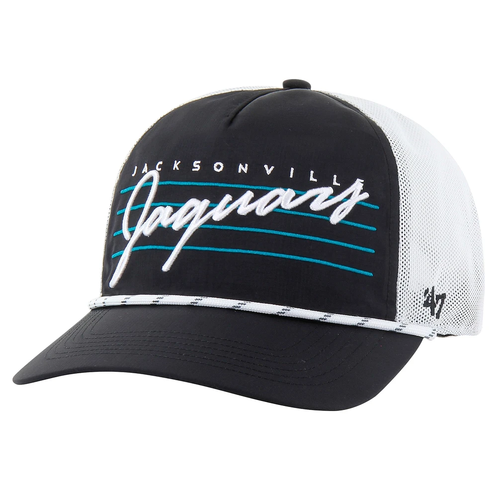 Casquette ajustable Jacksonville Jaguars Downburst Relaxed Hitch Trucker noire/blanche pour homme '47