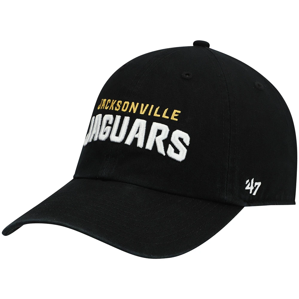 Casquette réglable '47 Black Jacksonville Jaguars Clean Up Script pour homme