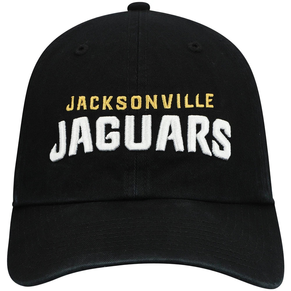 Men's '47 Black Jacksonville Jaguars Clean Up Script Adjustable Hat