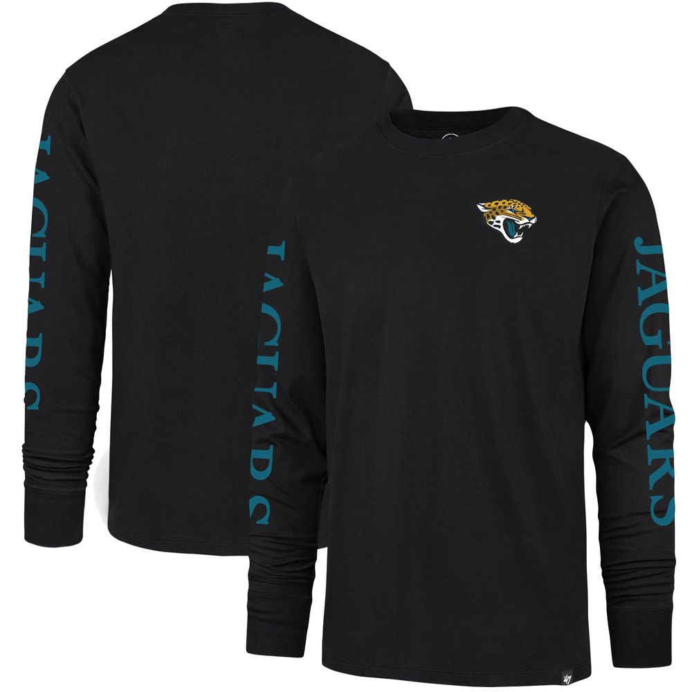 47 Men's '47 Black Jacksonville Jaguars Triple Threat - Long Sleeve T-Shirt