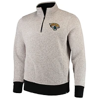 Men's '47 Cream Jacksonville Jaguars Kodiak Quarter-Zip Pullover Jacket