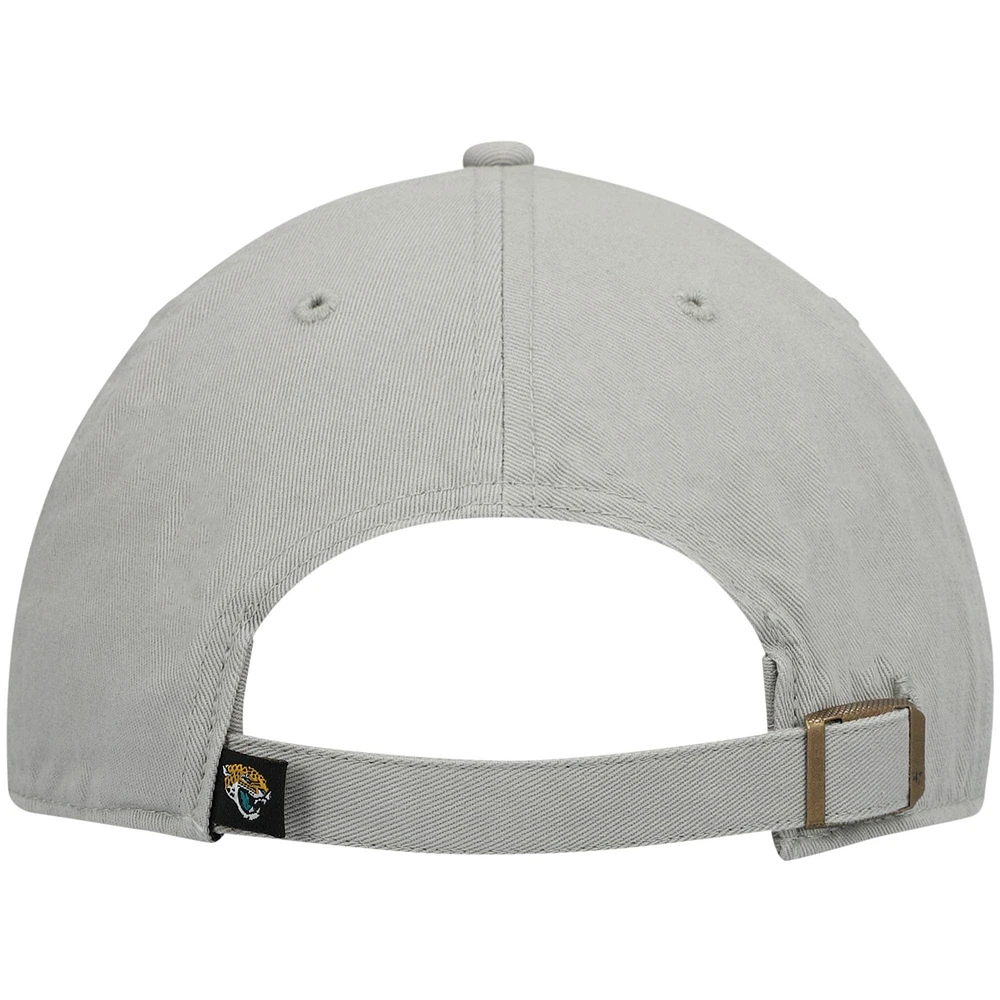 Men's '47 Gray Jacksonville Jaguars Logo Clean Up Adjustable Hat