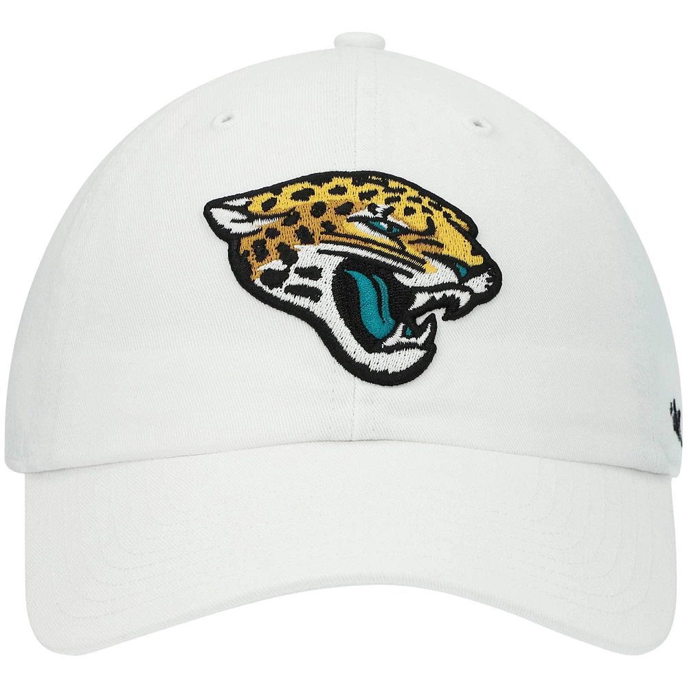 Men's '47 White Jacksonville Jaguars Logo Clean Up Adjustable Hat