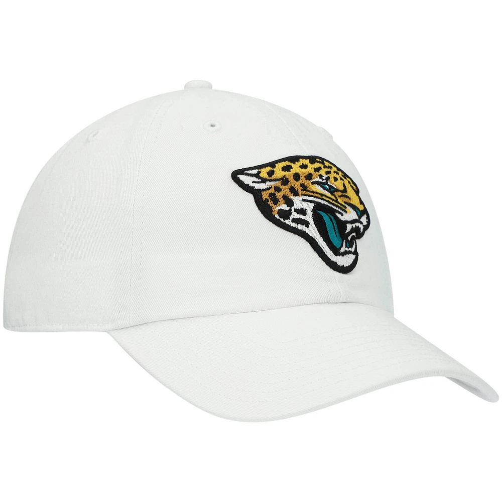 Men's '47 White Jacksonville Jaguars Logo Clean Up Adjustable Hat