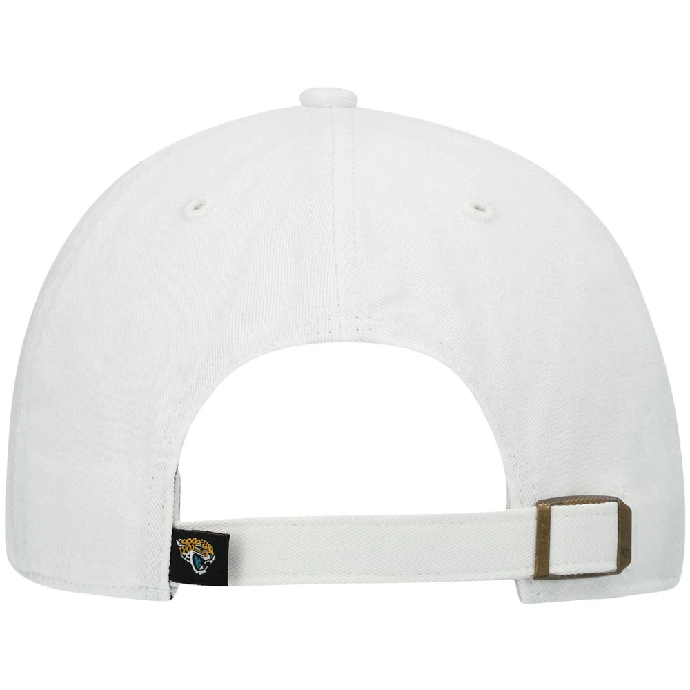 Men's '47 White Jacksonville Jaguars Logo Clean Up Adjustable Hat