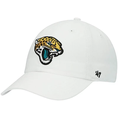 Casquette réglable pour homme '47 White Jacksonville Jaguars Logo Clean Up