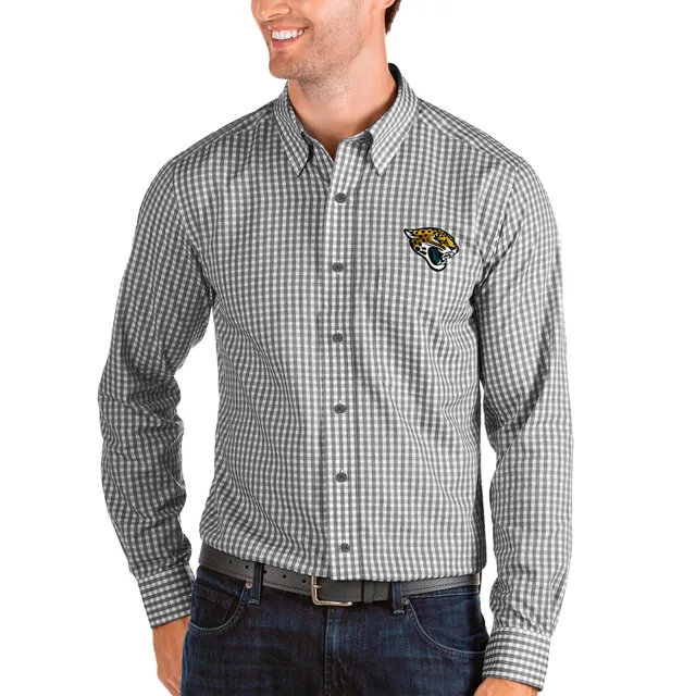 Jacksonville Jaguars Antigua Women's Structure Long Sleeve Button-Up Shirt  - Black/White