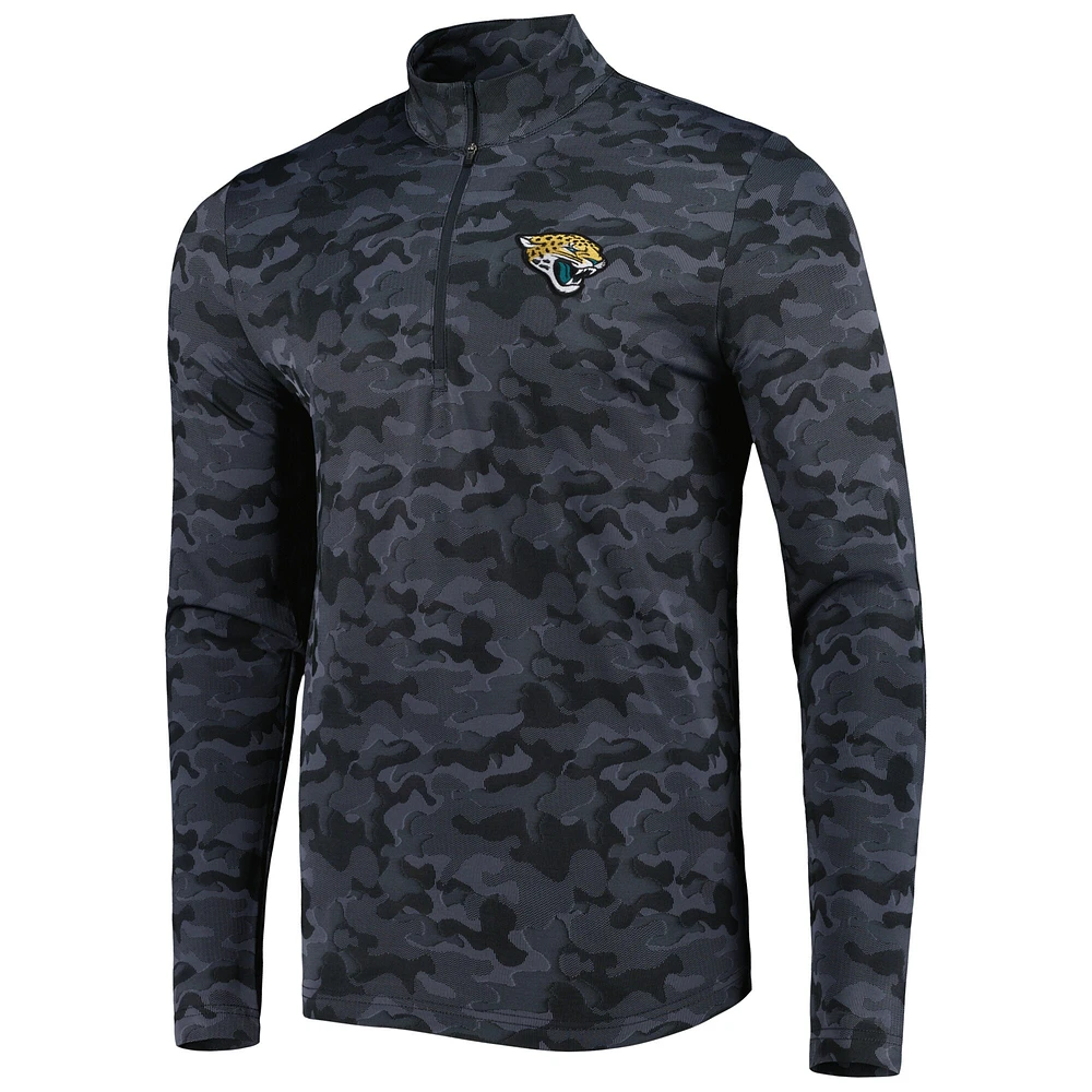 Sweat-shirt à fermeture éclair quart de tour Antigua Black Jacksonville Jaguars Brigade pour homme