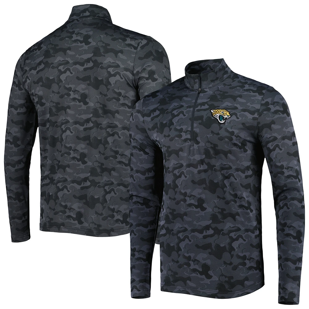 Men's Antigua Black Jacksonville Jaguars Brigade Quarter-Zip Sweatshirt