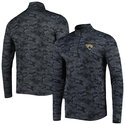 Men's Antigua Black Jacksonville Jaguars Brigade Quarter-Zip Sweatshirt