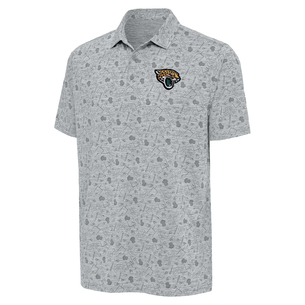 Polo Relentless Antigua gris chiné pour homme des Jaguars de Jacksonville