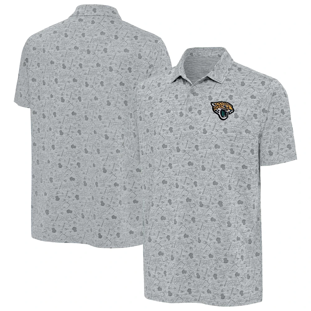 Polo Relentless Antigua gris chiné pour homme des Jaguars de Jacksonville