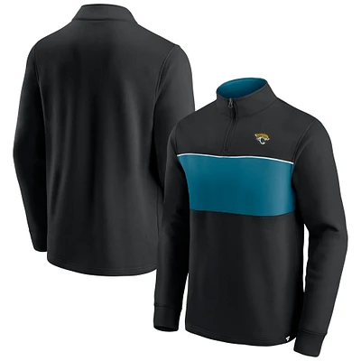 Veste zippée à quart de tour Block Party des Jaguars Jacksonville pour homme, noire/bleu sarcelle