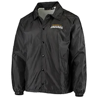 Men's Black Jacksonville Jaguars Coaches Classic Raglan Full-Snap Windbreaker Jacket