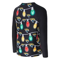 Ensemble t-shirt à manches longues et pantalon en tricot Garland Raglan pour hommes Concepts Sport Black Jacksonville Jaguars