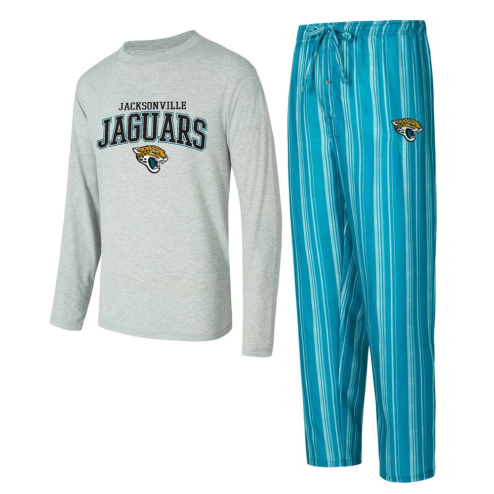 Ensemble de nuit pour homme Concepts Sport Jacksonville Jaguars Petition avec t-shirt à manches longues et pantalon