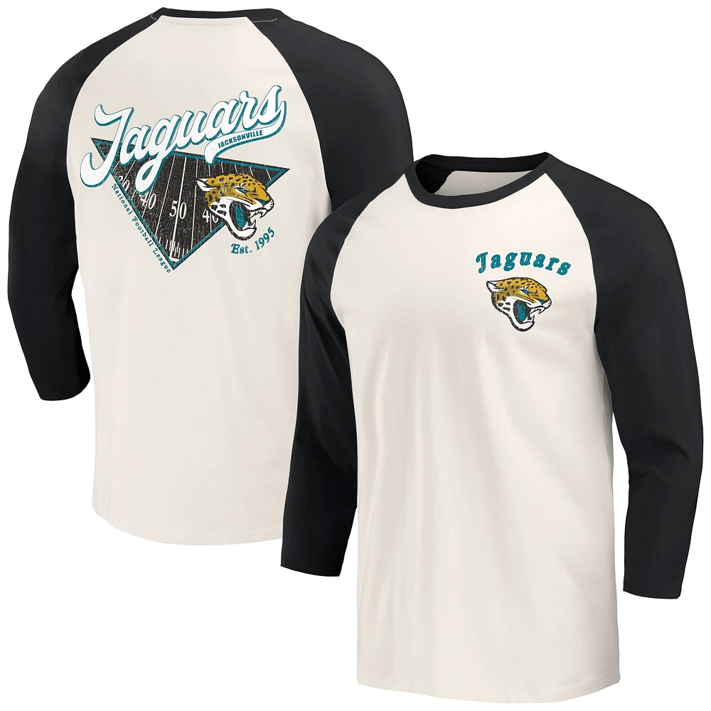 Men's Darius Rucker Collection by Fanatics Black/White Jacksonville Jaguars Raglan 3/4 Sleeve T-Shirt