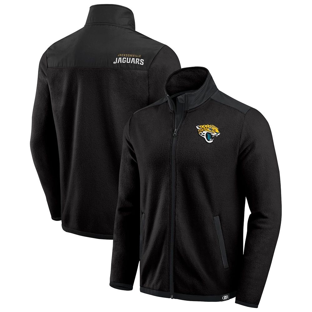 Veste polaire zippée intégrale noire à blocs de couleurs pour homme la collection Darius Rucker Fanatics, Jacksonville Jaguars