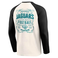 Men's Darius Rucker Collection by Fanatics Cream/Black Jacksonville Jaguars Raglan Henley T-Shirt