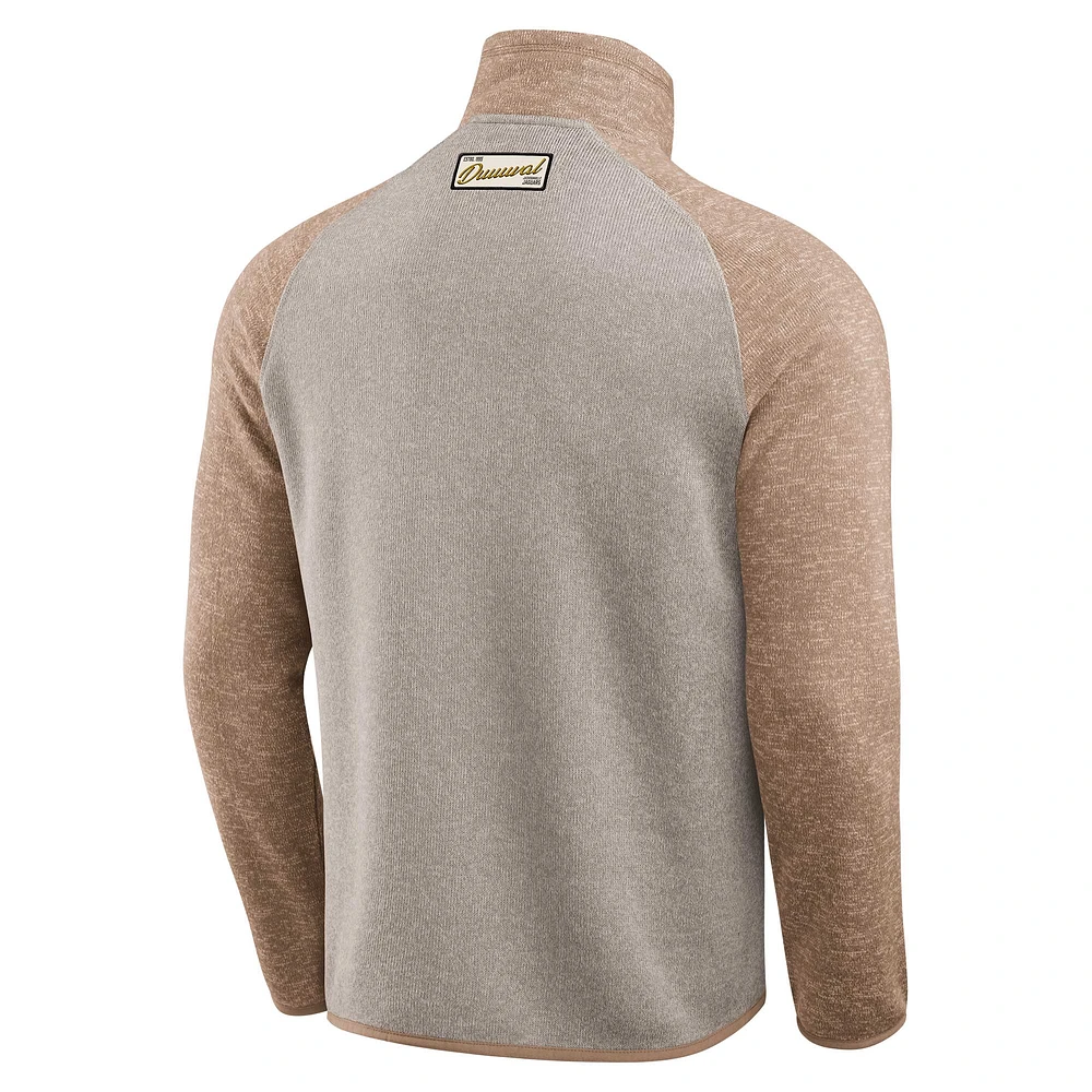 Men's Darius Rucker Collection by Fanatics Tan Jacksonville Jaguars Tonal Quarter-Zip Jacket