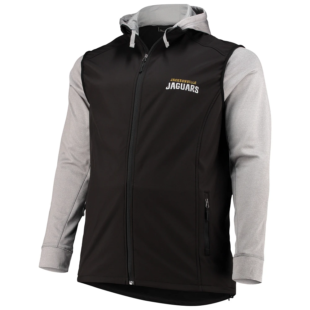 Men's Dunbrooke Black/Gray Jacksonville Jaguars Big & Tall Alpha Full-Zip Hoodie Jacket