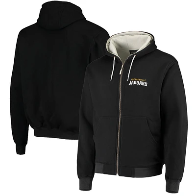 Pull à capuche entièrement zippé Dunbrooke Jacksonville Jaguars Craftsman noir pour homme avec doublure thermique