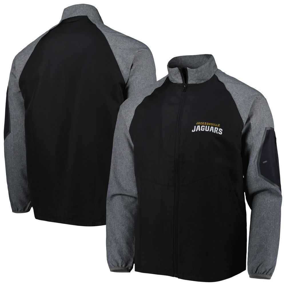 Men's Dunbrooke Black Jacksonville Jaguars Hurricane Raglan Full-Zip Windbreaker Jacket