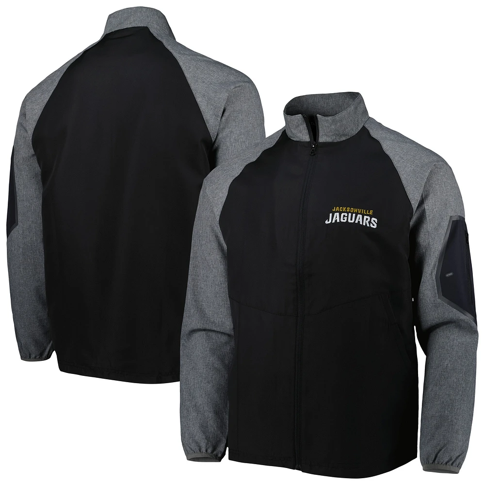 Dunbrooke Black Jacksonville Jaguars Hurricane Raglan Veste coupe-vent entièrement zippée pour homme