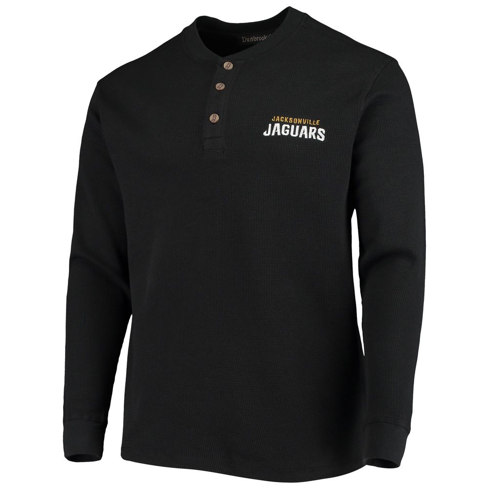 Men's Dunbrooke Black Jacksonville Jaguars Logo Maverick Thermal Henley Long Sleeve T-Shirt