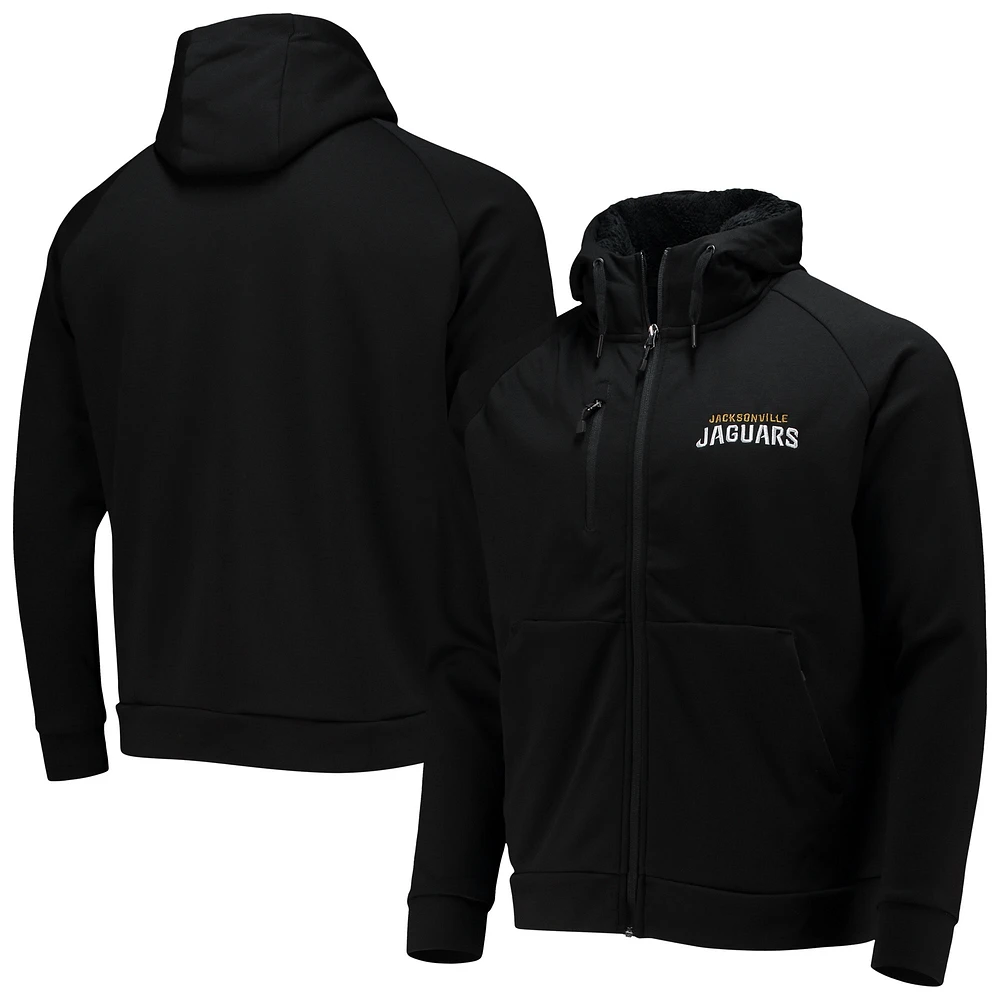 Dunbrooke Jacksonville Jaguars Shag Tri-Blend Full-Zip Raglan Hoodie Hommes Noir