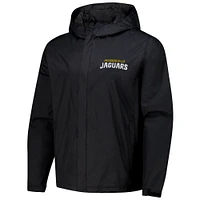 Veste à capuche entièrement zippée et imperméable Dunbrooke Black Jacksonville Jaguars Tropic pour homme