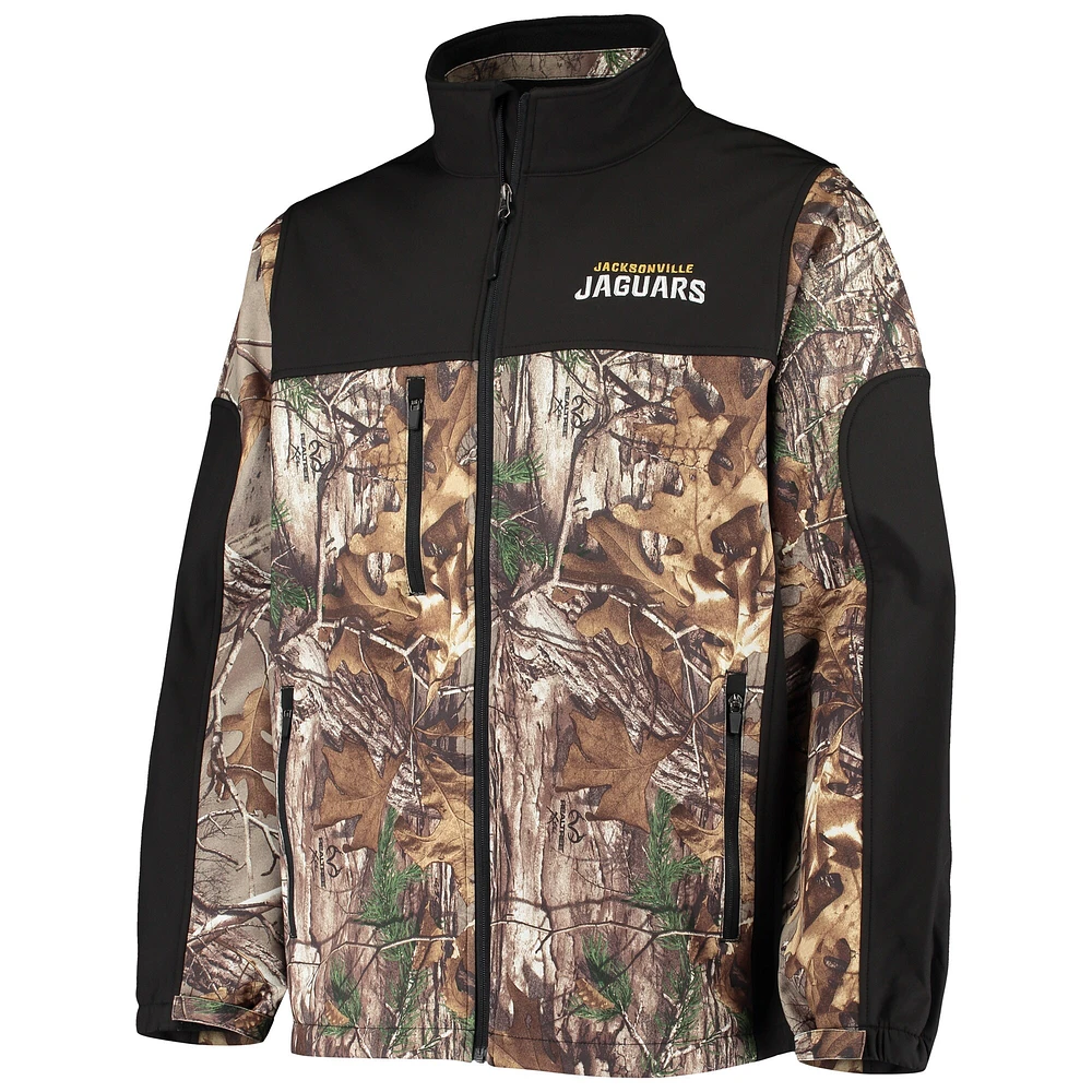 Veste à fermeture éclair intégrale Dunbrooke Realtree Camo/Noir Jacksonville Jaguars Circle Hunter pour hommes