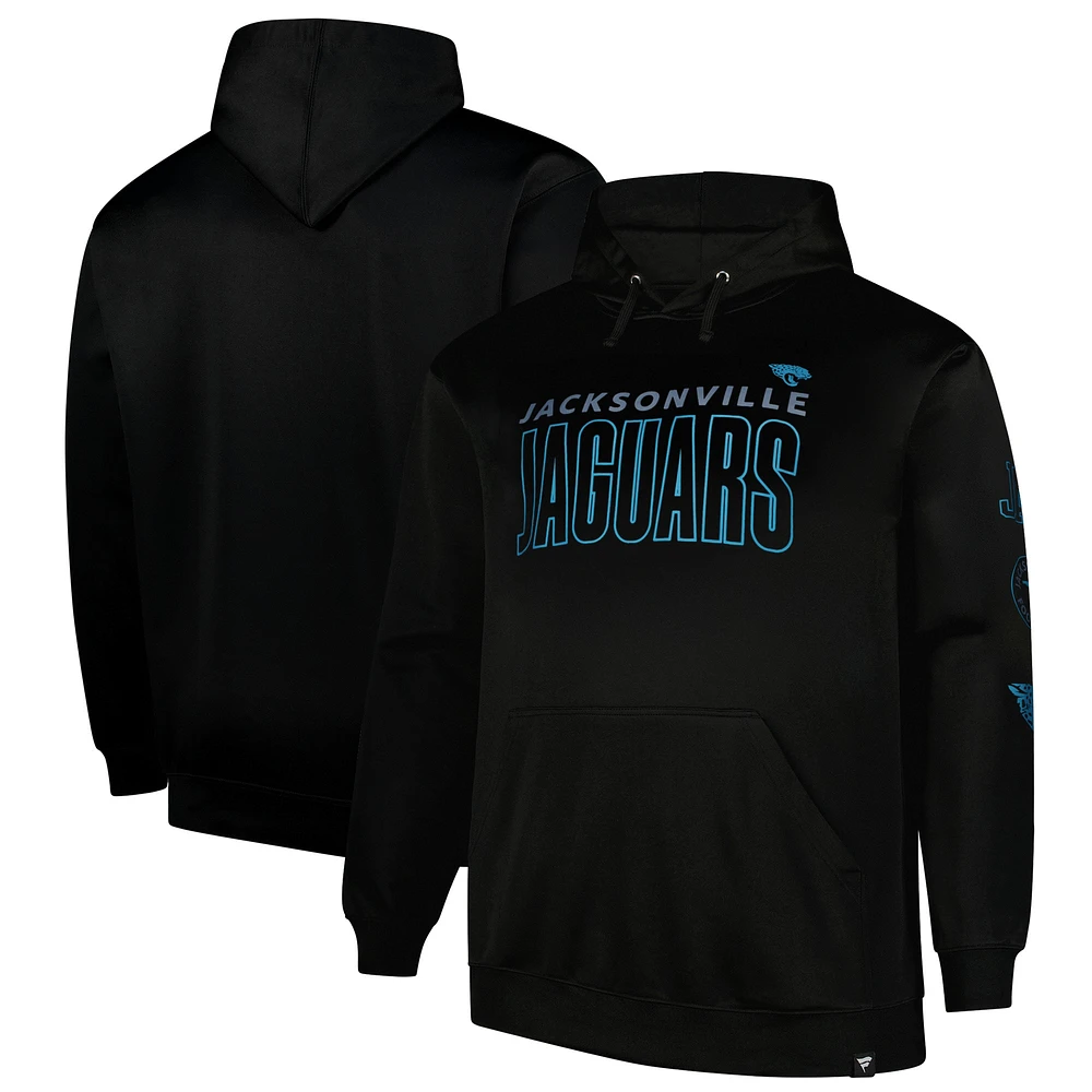 Sweat à capuche en polaire noir Jacksonville Jaguars Fanatics pour hommes, grande taille