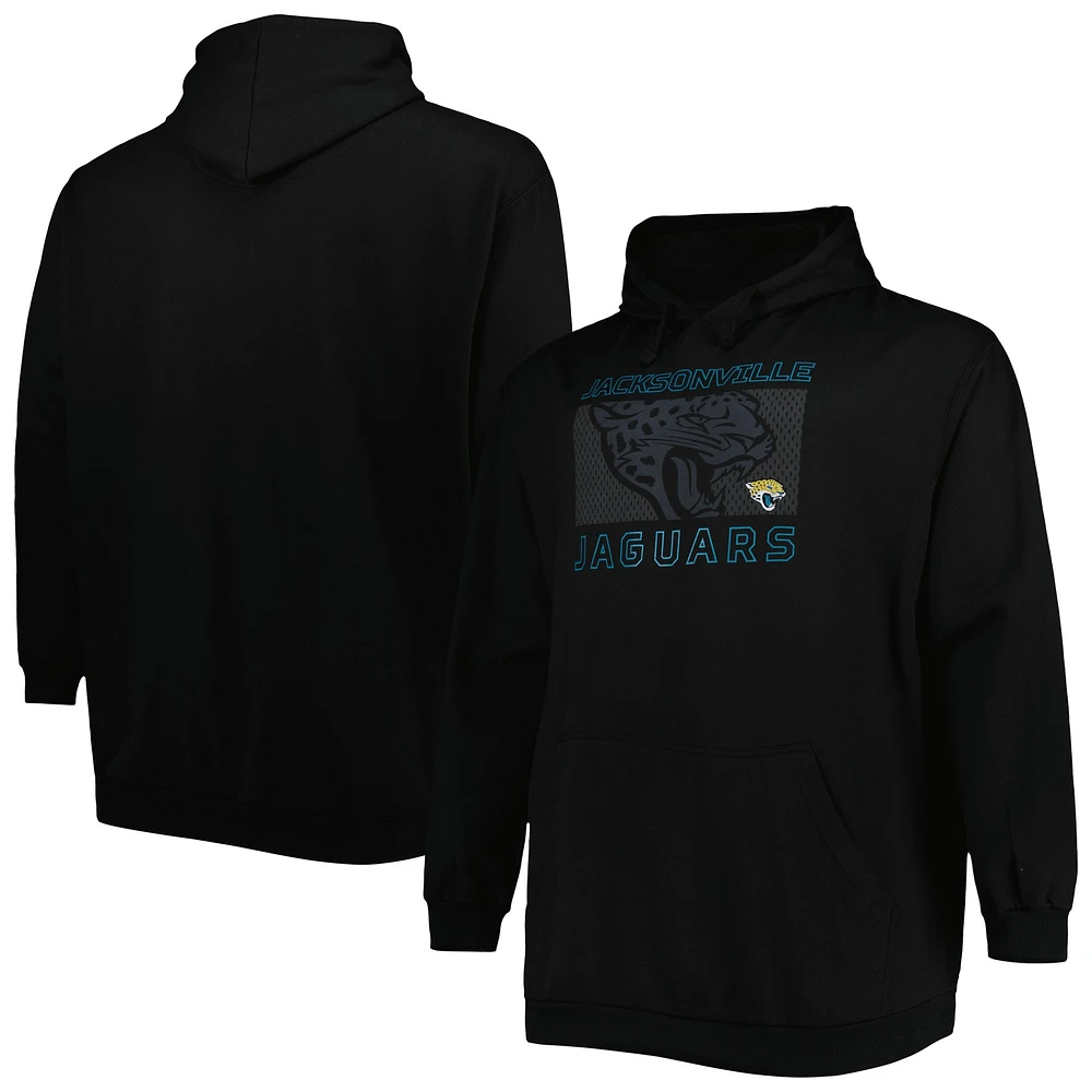 Men's Fanatics Black Jacksonville Jaguars Big & Tall Pop of Color Pullover Hoodie