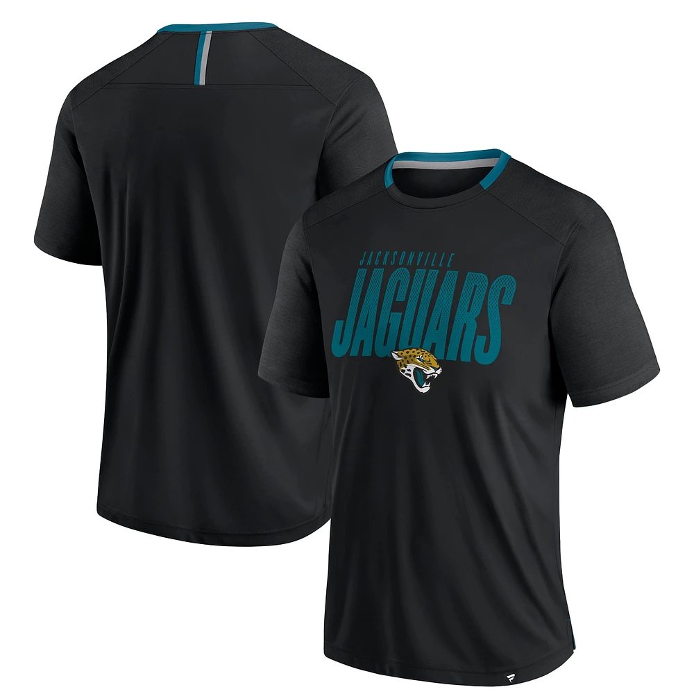 Men's Fanatics Black Jacksonville Jaguars Defender Fade Slant T-Shirt