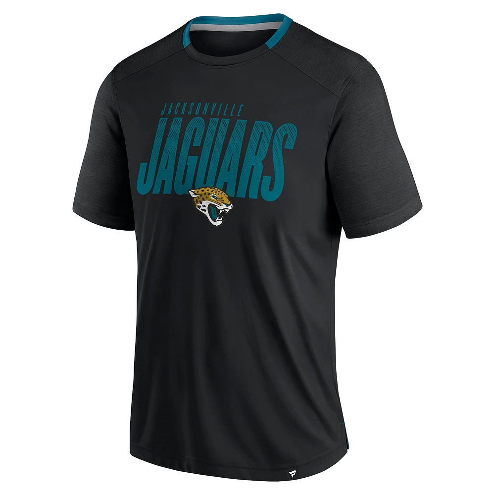 Men's Fanatics Black Jacksonville Jaguars Defender Fade Slant T-Shirt