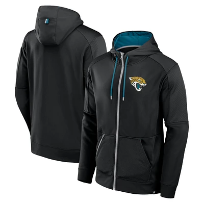 Sweat à capuche entièrement zippé Fanatics pour hommes, noir, Jacksonville Jaguars Defender