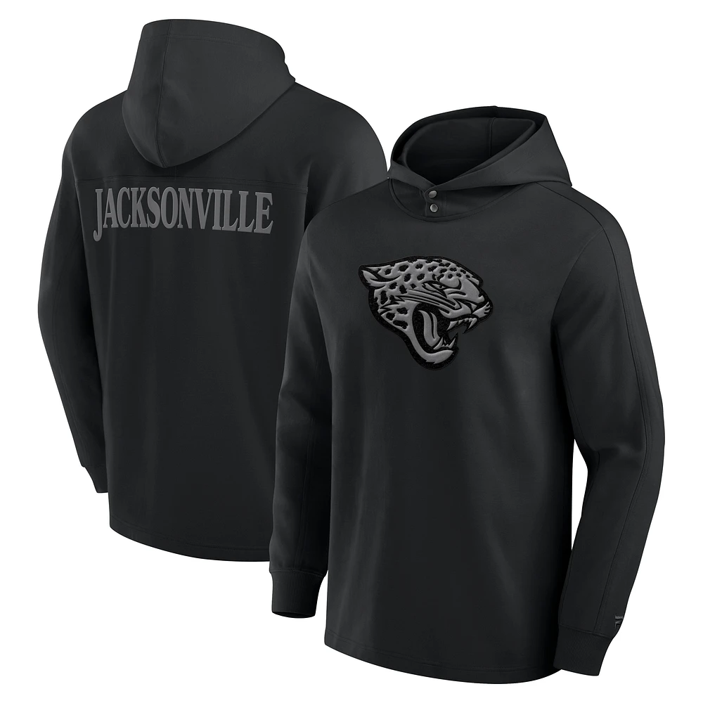 Men's Fanatics Black Jacksonville Jaguars Elements Blaze Tri-Blend Long Sleeve Hoodie T-Shirt