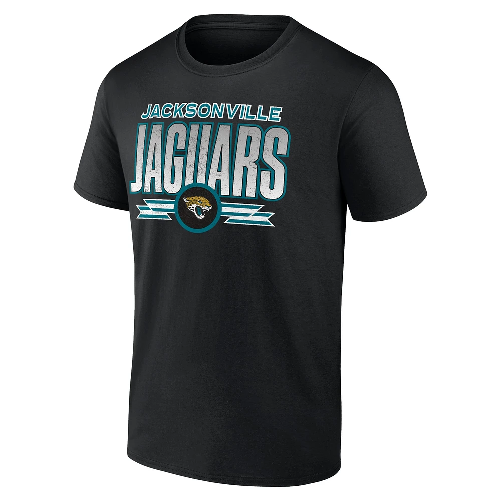 T-shirt fanatique noir Jacksonville Jaguars Fading Out pour hommes