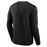 Men's Fanatics  Black Jacksonville Jaguars Helmet Platform Long Sleeve T-Shirt